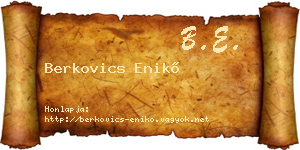 Berkovics Enikő névjegykártya