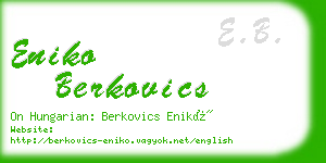 eniko berkovics business card